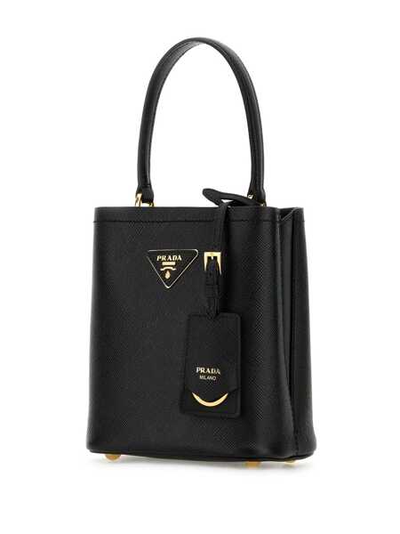 Genti de mana Prada Prada Small Leather Bucket Bag Black Femei (BM 16103621) 3