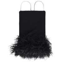 Rochii The Attico Fujiko Compact Techno Jersey With Ostrich Boa Feathers Mini Dress Clothing Femei