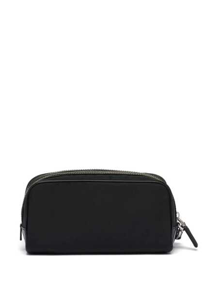Portofele Prada Prada Logo-Plaque Zipped Wash Bag Black Barbati (BM 16105559) 2