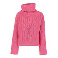 Pulovere Pink Sweater With Turtleneck In Polyester Woman Femei
