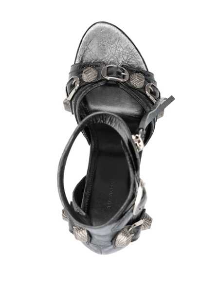 Sandale Balenciaga Balenciaga Cagole Leather Sandals Gray Femei (BM 16155663) 4