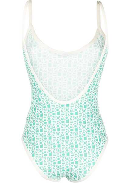 Costume de baie intregi Moncler Stretch Nylon One-Piece Swimsuit With All-Over Logo Green Femei (BM 16155906) 2