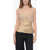 Ermanno Scervino Silk Top With Lace Application Beige