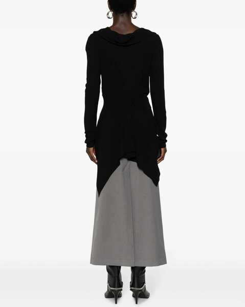 Camasi casual Stella McCartney Silk Asymmetric Shirt With Wide Neckline Black Femei (BM 16170516) 4