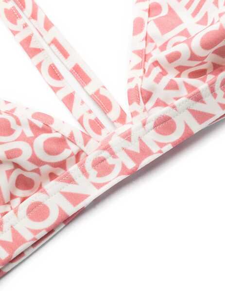 Bikini Moncler All-Over Logo Printed Triangle Bikini With Adjustable Should Red Femei (BM 16171161) 3