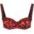 Dolce & Gabbana Animal Patterned Silk Underwire Bra Red