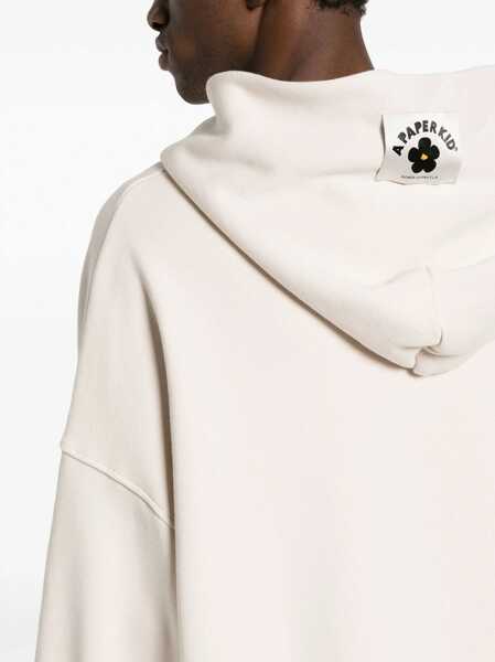 Bluze de trening A PAPER KID Solid Color Brushed Cotton Hoodie Beige Barbati (BM 16171179) 5