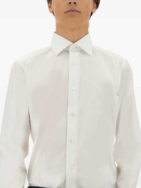 Camasi casual ZEGNA Stretch Cotton Shirt WHITE Barbati (BM 16171515) 4