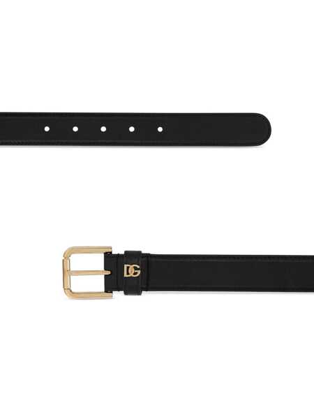 Curele Dolce & Gabbana Dolce & Gabbana Leather Logo Belt Black Femei (BM 16171974) 2