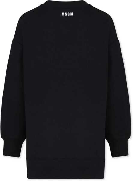 Rochii casual MSGM Fleece Dress Girl BLACK Fete (BM 16183245) 2