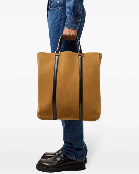 Genti de mana AMI Paris Paris Paris North South Tote Bag BEIGE Barbati (BM 16183275) 2