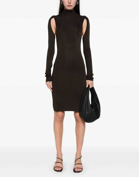 Rochii casual HELMUT LANG Air Turtleneck Dress DARK BROWN Femei (BM 16183674) 2