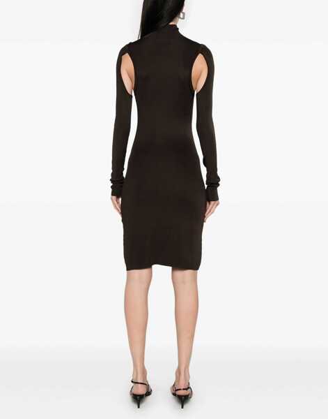 Rochii casual HELMUT LANG Air Turtleneck Dress DARK BROWN Femei (BM 16183674) 4