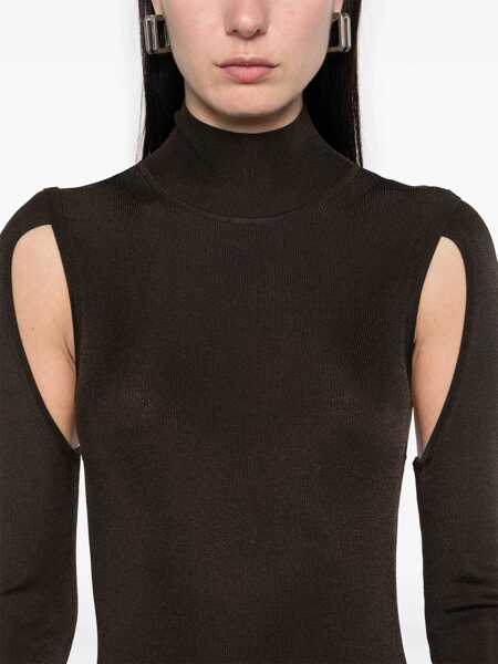 Rochii casual HELMUT LANG Air Turtleneck Dress DARK BROWN Femei (BM 16183674) 5