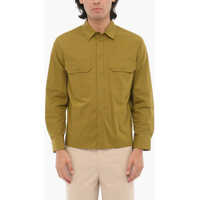 Camasi casual Solid Color Safari Shirt With Double Breast Pockets Barbati