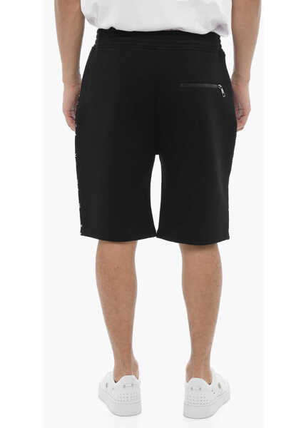 Pantaloni scurti Neil Barrett Neoprene Modernist Bermuda Shorts With Bandana Motif Details Black Barbati (BM 16184088) 2