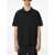 Neil Barrett Loose Fit Two Buttons Polo Shirt With Piercing Detail Black