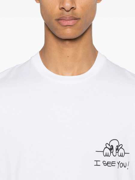 Tricouri Neil Barrett Cotton Slim Fit I See You Crew-Neck T-Shirt Black Barbati (BM 16184106) 5