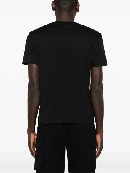 Tricouri Neil Barrett Cotton Crew-Neck T-Shirt With Print Black Barbati (BM 16184109) 4