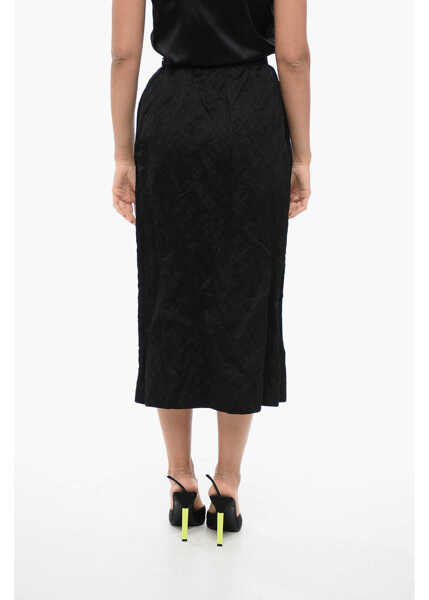 Fuste lungi Dior Froiss Cotton-Blend Skirt With Side Zip Black Femei (BM 16184172) 2