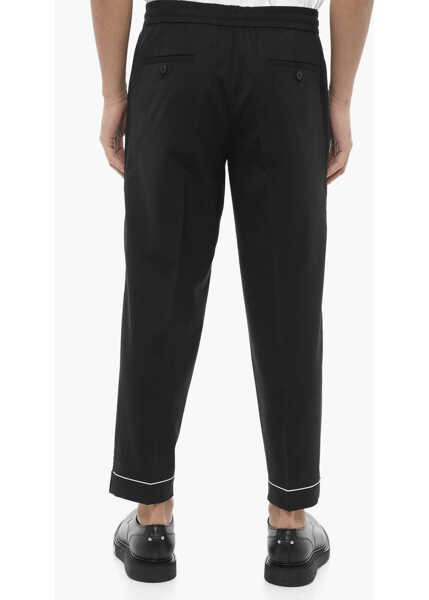 Pantaloni casual Neil Barrett Pantaloni Rem Slim Fit A Vita Bassa Con Elastico In Vita Black Barbati (BM 16184259) 2