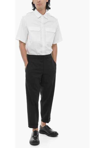 Pantaloni casual Neil Barrett Pantaloni Rem Slim Fit A Vita Bassa Con Elastico In Vita Black Barbati (BM 16184259) 4