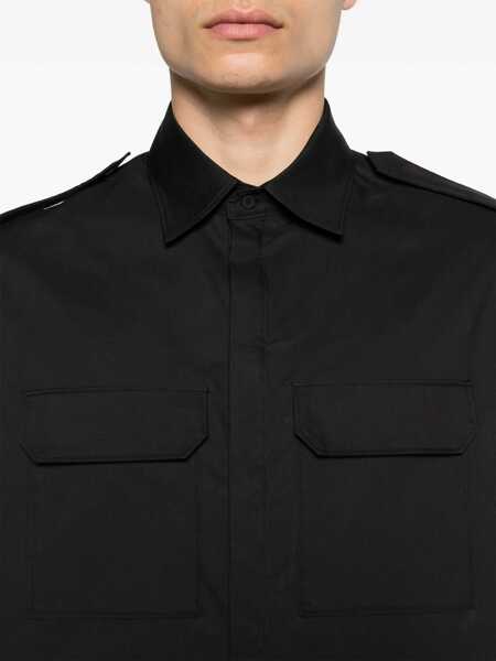 Camasi casual Neil Barrett Short Sleeved Loose Fit Shirt With Double Breast Pocket Black Barbati (BM 16184277) 5