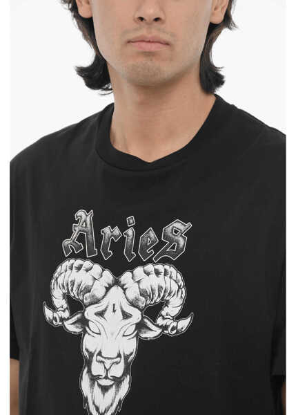 Tricouri Neil Barrett Slim Fit Rock Band Zodiac Aries T-Shirt Black Barbati (BM 16184283) 3