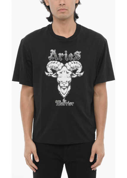 Tricouri Neil Barrett Slim Fit Rock Band Zodiac Aries T-Shirt Black Barbati (BM 16184283) 1