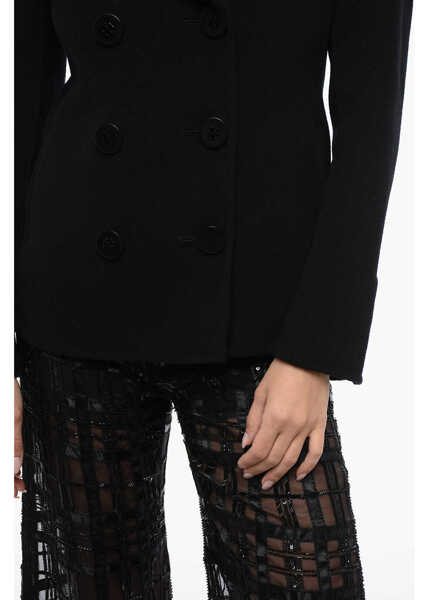 Paltoane Tory Burch Wool Short Coat With Double-Brested Desing Black Femei (BM 16184298) 3