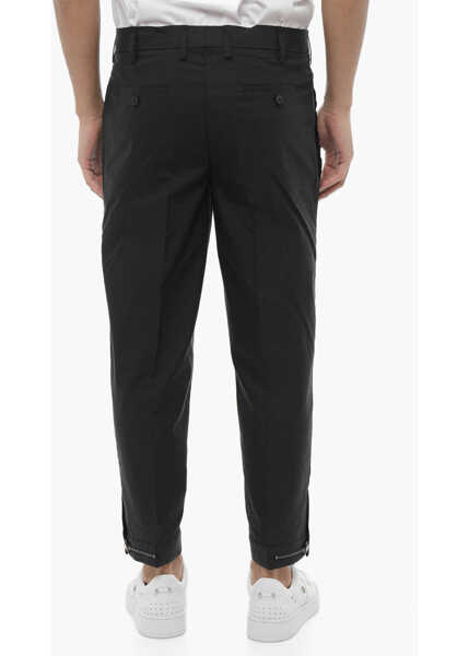 Pantaloni casual Neil Barrett Solid Color Slim Fit Chino Pants With Adjustable Ankle Black Barbati (BM 16184475) 2