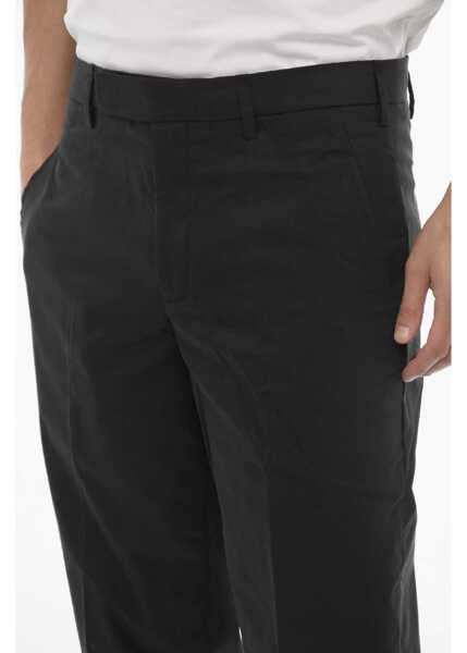 Pantaloni casual Neil Barrett Solid Color Slim Fit Chino Pants With Adjustable Ankle Black Barbati (BM 16184475) 3