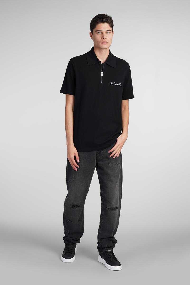 Tricouri Polo Balmain Balmain Polo Black Barbati (BM 16186800) 2