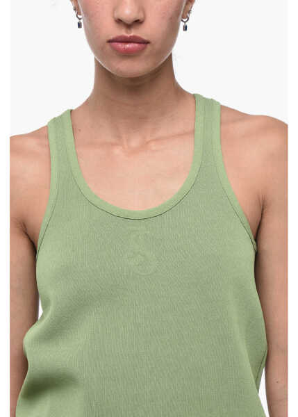 Bluze Jil Sander Jersey Knitted Top With Embossed Logo Green Femei (BM 16192617) 3