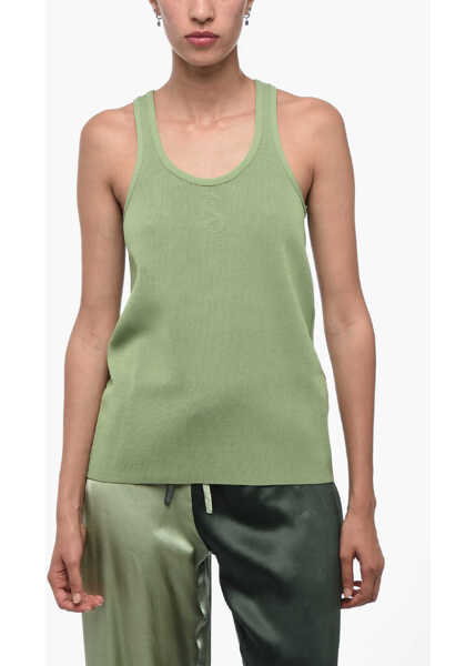 Bluze Jil Sander Jersey Knitted Top With Embossed Logo Green Femei (BM 16192617) 1