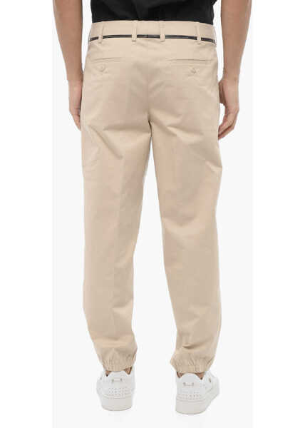 Pantaloni casual Neil Barrett Regular Fit Slim Fit Pants With Belt Loops Beige Barbati (BM 16192635) 2