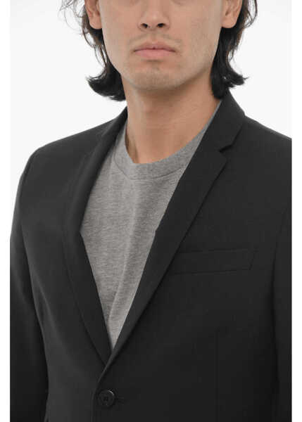 Sacouri Neil Barrett Side Vents Notch Lapel Slim Fit 2-Button Blazer Blue Barbati (BM 16192668) 3