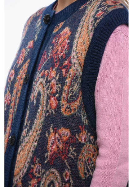 Cardigane ETRO Buttoned Maxi Vest With Paisley Motif Multicolor Femei (BM 16192680) 3