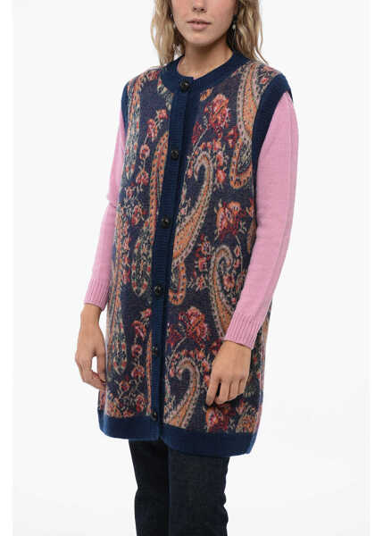 Cardigane ETRO Buttoned Maxi Vest With Paisley Motif Multicolor Femei (BM 16192680) 1