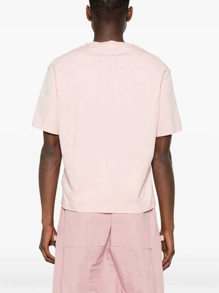 Tricouri Neil Barrett Slim Fit Fairisle Thunderbolt Crew-Neck T-Shirt With Top Pink Barbati (BM 16193871) 4