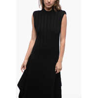 Rochii Stella McCartney Dama - Rochii lungi Stella McCartney Ribbed Knit Dress With Full Skirt Black Femei (BM 16193895) - B-mall.ro