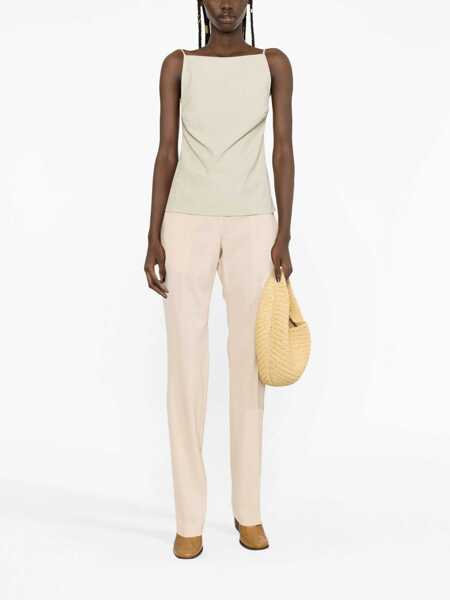 Pantaloni office Stella McCartney Tailored Low-Waist Pants With Slim Fit Beige Femei (BM 16194018) 2