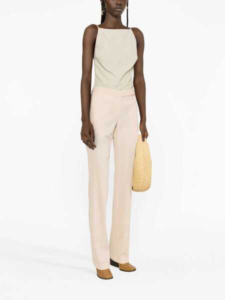 Pantaloni office Stella McCartney Tailored Low-Waist Pants With Slim Fit Beige Femei (BM 16194018) 4