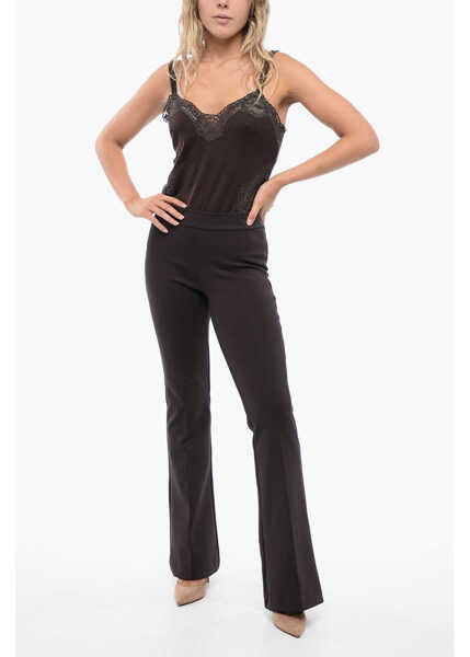 Pantaloni casual AVENUE MONTAIGNE Stretchy High-Waist Pants With Flared Fit Black Femei (BM 16194024) 4