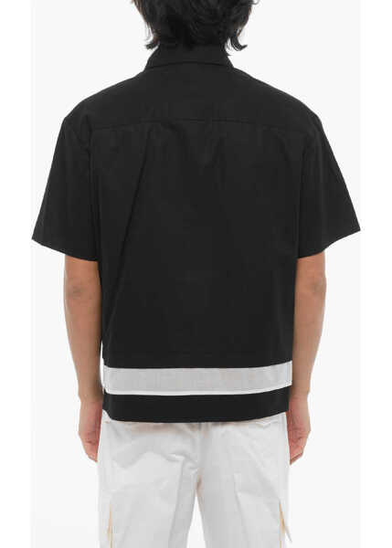 Camasi casual Neil Barrett Cotton Poplin Shirt With Contrast Edge Black Barbati (BM 16194051) 2