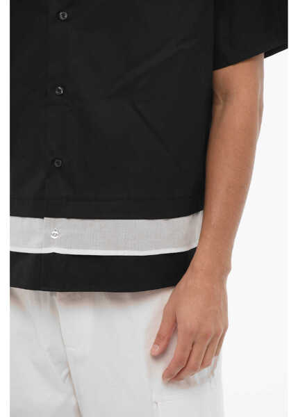 Camasi casual Neil Barrett Cotton Poplin Shirt With Contrast Edge Black Barbati (BM 16194051) 3