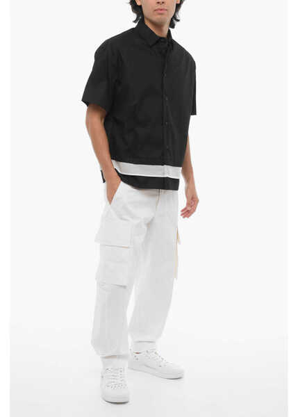 Camasi casual Neil Barrett Cotton Poplin Shirt With Contrast Edge Black Barbati (BM 16194051) 4