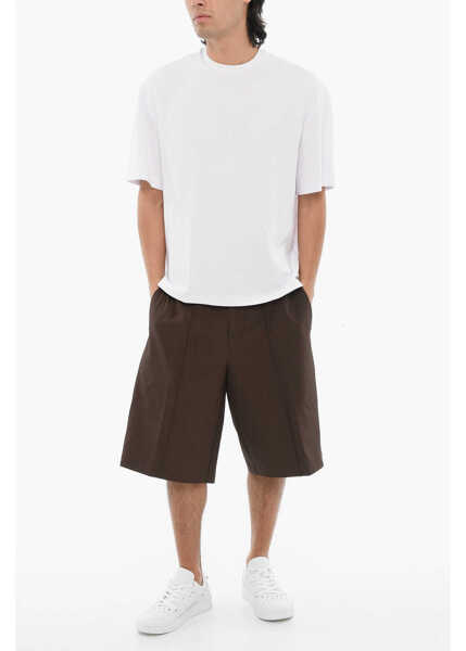 Tricouri Neil Barrett Dropped Shoulder Slim Fit Back Jokecrew-Neck T-Shirt White Barbati (BM 16194066) 4