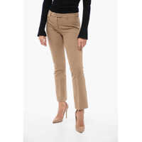 Pantaloni casual Velvet Effect Pants With Straight Fit Femei