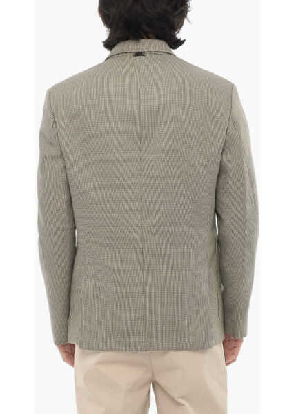 Sacouri Neil Barrett Unlined Slim Fit Blazer With Patch Pockets Beige Barbati (BM 16194285) 2